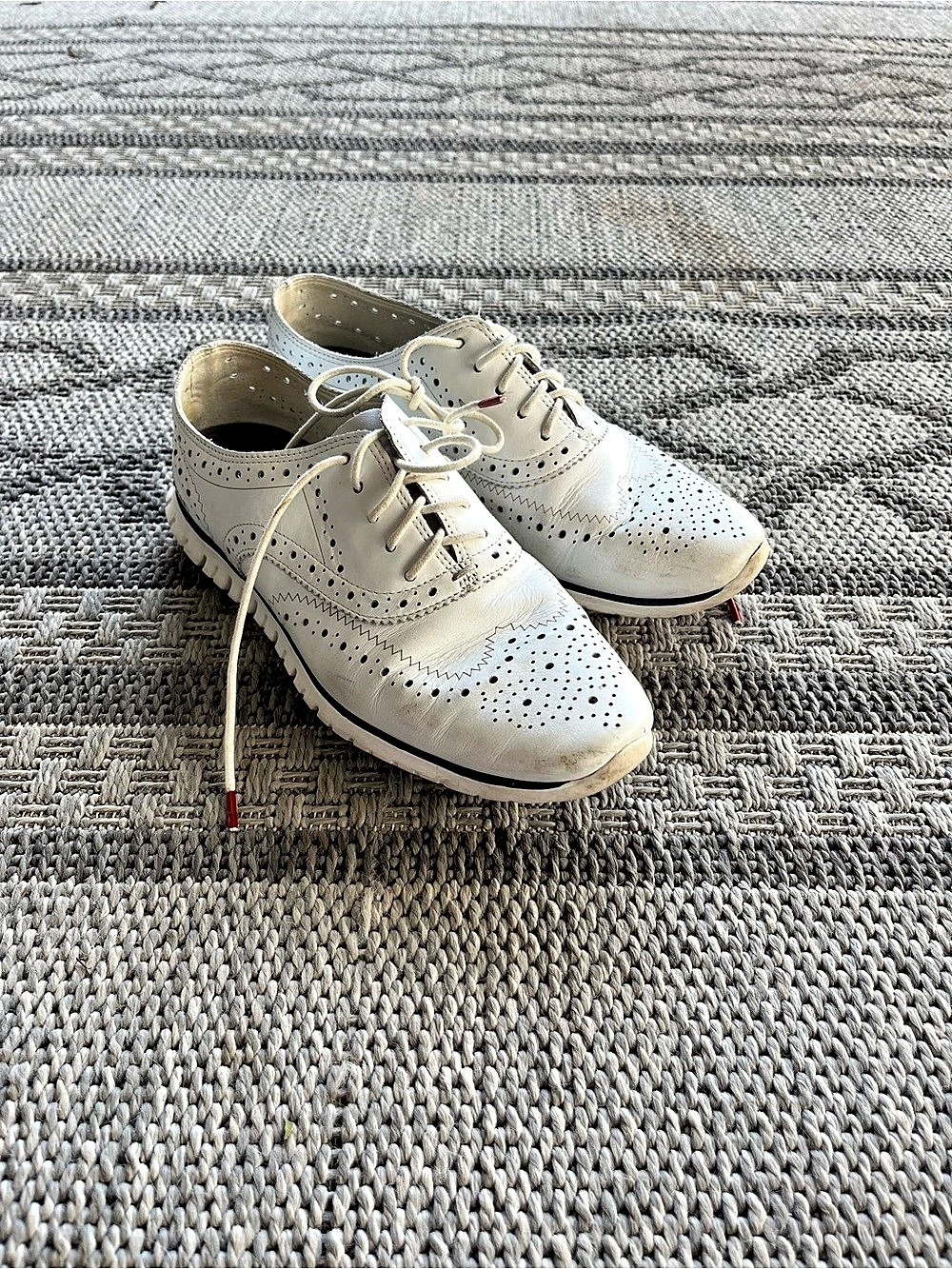 Cole Haan Women's Perforated White Oxfords